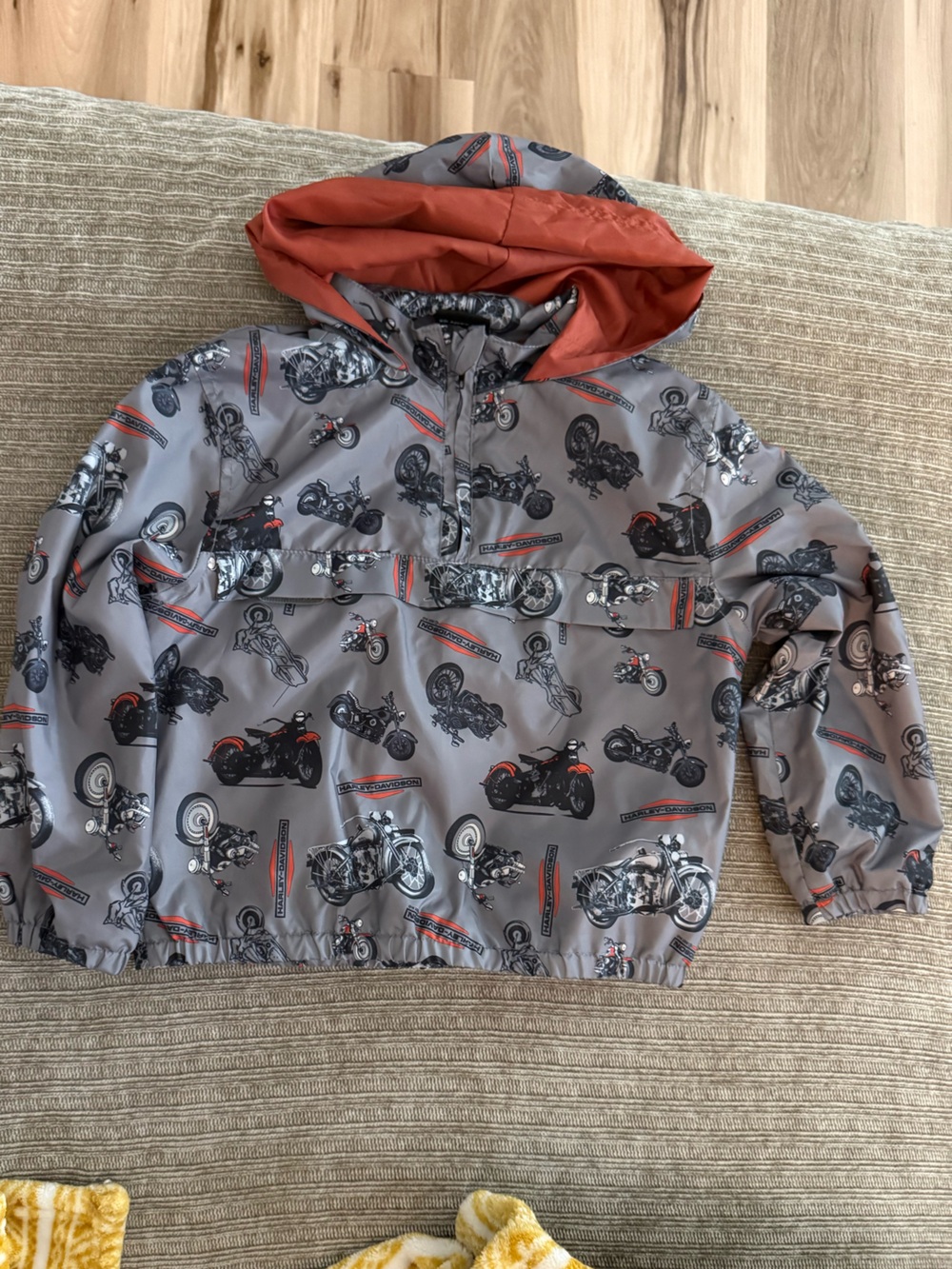 Harley-Davidson Gray & Orange Kids Raincoat Hoodie